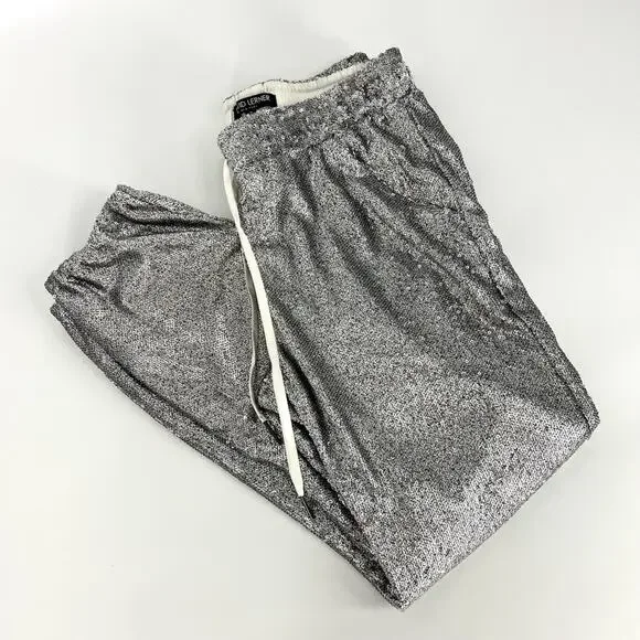 David Lerner Sequin Lounge Joggers Silver S - Picture 4 of 10